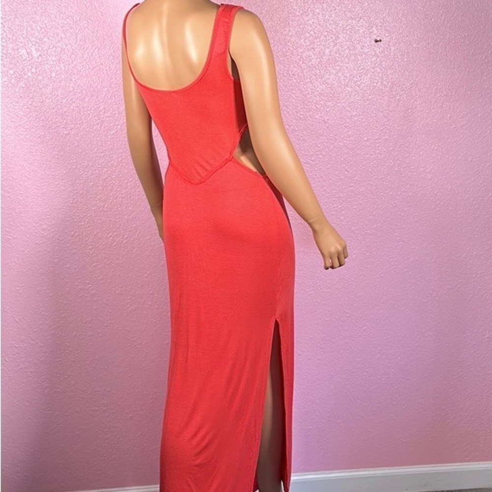 XTAREN CUT OUT SIDE DRESS stitched outside look like pants jumpsuit Size Small - Picture 14 of 15